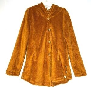 𝅺new Camisa Brown Faux Fur Lightweight Hooded Jacket US S
